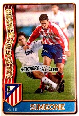 Sticker Simeone - Las Fichas De La Liga 1996-1997 - Mundicromo