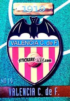 Sticker Valencia - Las Fichas De La Liga 1996-1997 - Mundicromo