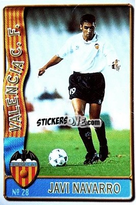 Figurina Javi Navarro - Las Fichas De La Liga 1996-1997 - Mundicromo