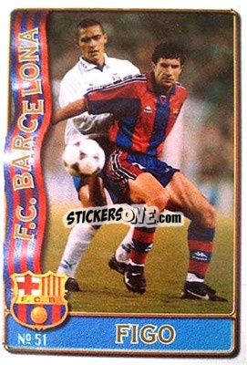 Sticker Figo - Las Fichas De La Liga 1996-1997 n. 51 - Mundicromo