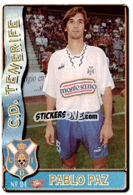 Figurina Pablo Paz - Las Fichas De La Liga 1996-1997 n. 84a - Mundicromo