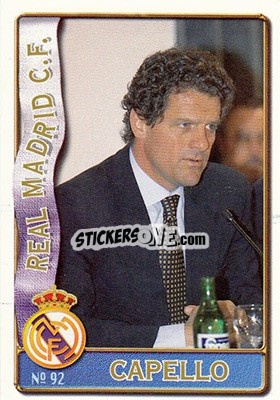 Cromo Capello - Las Fichas De La Liga 1996-1997 - Mundicromo