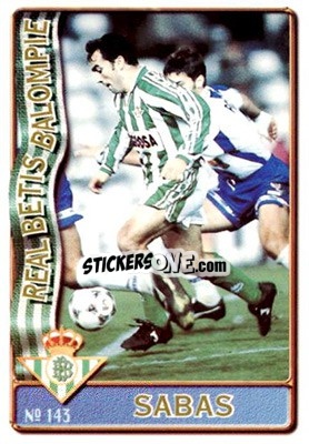Cromo Sabas - Las Fichas De La Liga 1996-1997 - Mundicromo