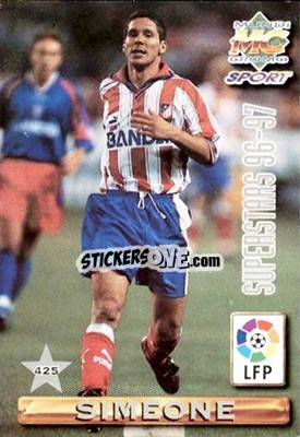 Sticker Simeone / Pantic - Las Fichas De La Liga 1996-1997 - Mundicromo