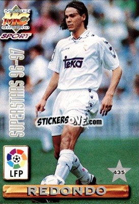 Sticker Hierro / Redondo - Las Fichas De La Liga 1996-1997 - Mundicromo