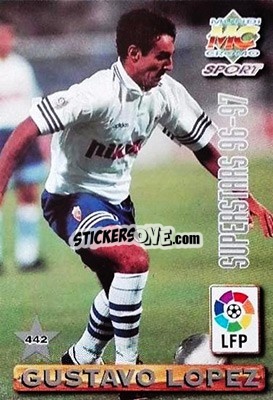 Sticker G. López / Morientes - Las Fichas De La Liga 1996-1997 - Mundicromo