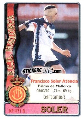 Cromo Soler /   Galca - Las Fichas De La Liga 1996-1997 - Mundicromo