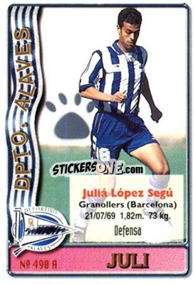 Cromo Juli - Bastida - Las Fichas De La Liga 1996-1997 - Mundicromo