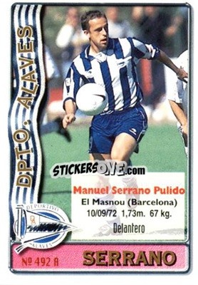 Cromo P. Riesco / Serrano - Las Fichas De La Liga 1996-1997 - Mundicromo
