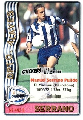 Sticker P. Riesco / Serrano - Las Fichas De La Liga 1996-1997 n. 492 - Mundicromo