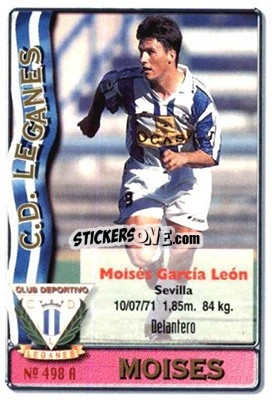 Sticker Moises / Melgar - Las Fichas De La Liga 1996-1997 - Mundicromo