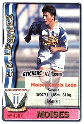 Sticker Moises / Melgar - Las Fichas De La Liga 1996-1997 n. 498 - Mundicromo