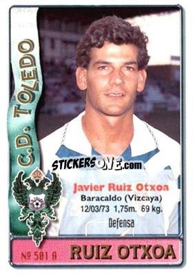 Cromo Ruiz Otxoa / Cuellar - Las Fichas De La Liga 1996-1997 - Mundicromo