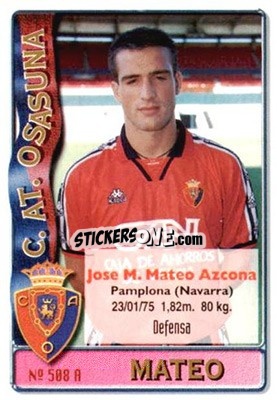 Sticker Nagore / Mateo - Las Fichas De La Liga 1996-1997 - Mundicromo