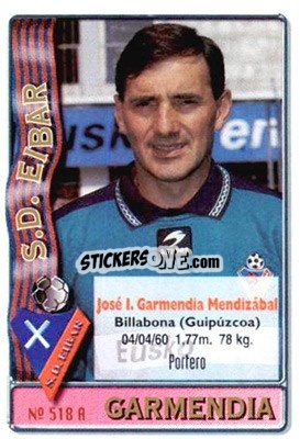 Sticker Garmendia / Bixente - Las Fichas De La Liga 1996-1997 n. 518 - Mundicromo