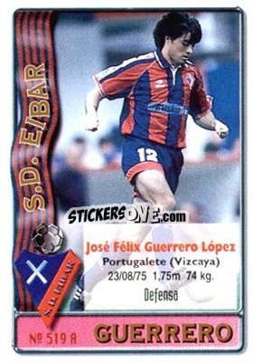 Cromo Kortina / Guerrero - Las Fichas De La Liga 1996-1997 - Mundicromo