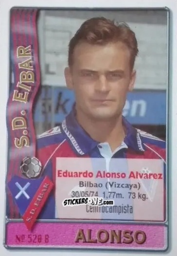 Figurina Alonso / Huegun - Las Fichas De La Liga 1996-1997 n. 520 - Mundicromo