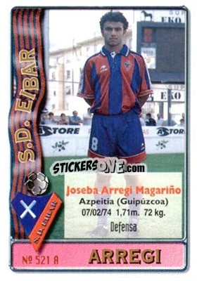 Figurina Arregi / Arriola - Las Fichas De La Liga 1996-1997 - Mundicromo