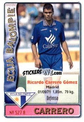 Sticker Carrero / Corbalan - Las Fichas De La Liga 1996-1997 - Mundicromo