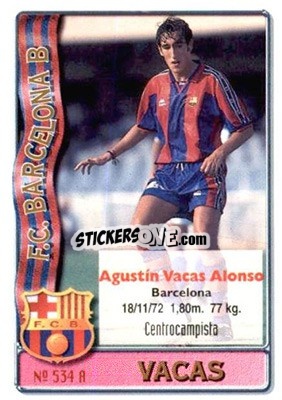 Sticker X. Moro / Vacas - Las Fichas De La Liga 1996-1997 - Mundicromo