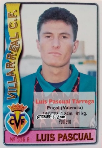 Cromo Luis Pascual / Simeón - Las Fichas De La Liga 1996-1997 n. 536 - Mundicromo