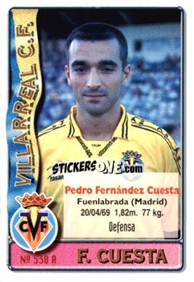 Figurina F. Cuesta / Salillas - Las Fichas De La Liga 1996-1997 - Mundicromo