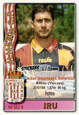 Sticker Iru -   Peralta - Las Fichas De La Liga 1996-1997 - Mundicromo