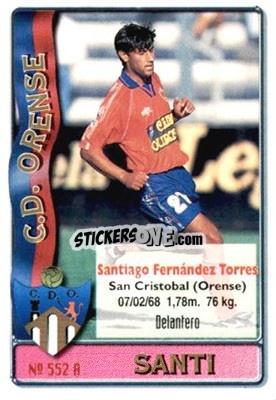 Cromo Santi / Bericat - Las Fichas De La Liga 1996-1997 - Mundicromo