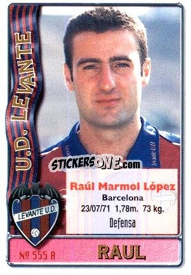 Figurina Raul /  Morán - Las Fichas De La Liga 1996-1997 - Mundicromo