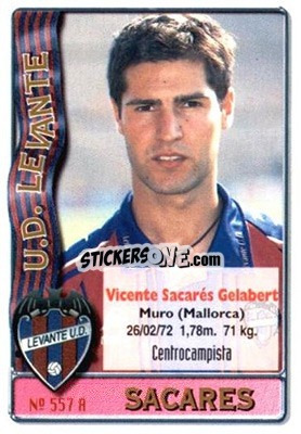 Cromo Sacares / Villanueva - Las Fichas De La Liga 1996-1997 - Mundicromo