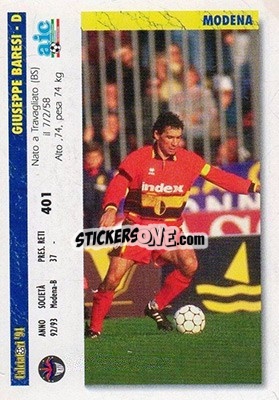 Sticker Daniele Adani / Giuseppe Baresi - Italian League 1994 - Joker