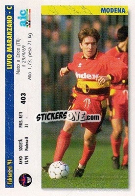 Sticker Enrico Chiesa / Livio Maranzano - Italian League 1994 n. 403 - Joker