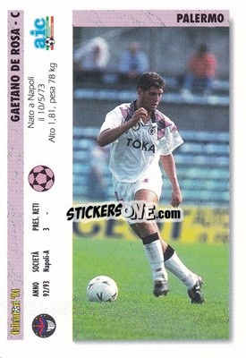 Cromo Gaetano De Rosa / Tebaldo Bigliardi - Italian League 1994 - Joker