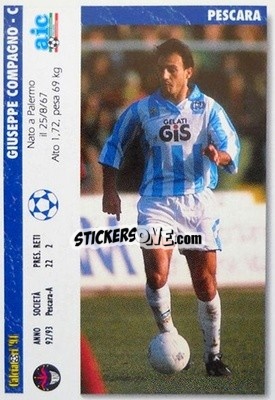 Figurina Giuseppe Compagno / Ottavio Palladini - Italian League 1994 - Joker