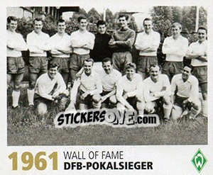Sticker 1961 DFB-Pokalsieger - SV Werder Bremen. Lebenslang Grün-Weiss - Juststickit