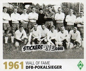 Sticker 1961 DFB-Pokalsieger - SV Werder Bremen. Lebenslang Grün-Weiss n. 4 - Juststickit