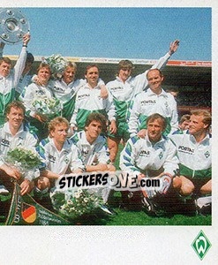 Cromo 1988 Deutscher Meister - SV Werder Bremen. Lebenslang Grün-Weiss - Juststickit