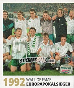 Figurina 1992 Europapokalsieger - SV Werder Bremen. Lebenslang Grün-Weiss - Juststickit