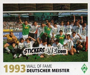 Sticker 1993 Deutscher Meister - SV Werder Bremen. Lebenslang Grün-Weiss - Juststickit