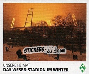Sticker Das Weser-Stadion im Winter - SV Werder Bremen. Lebenslang Grün-Weiss - Juststickit