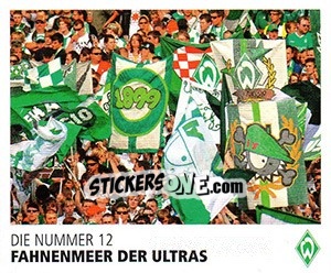 Sticker Fahnenmeer der Ultras - SV Werder Bremen. Lebenslang Grün-Weiss - Juststickit