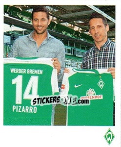 Sticker Claudio Pizarro - SV Werder Bremen. Lebenslang Grün-Weiss n. 117 - Juststickit