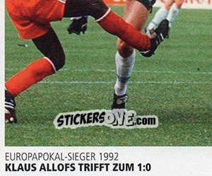 Sticker Klaus Allofs trifft zum 1:0 - SV Werder Bremen. Lebenslang Grün-Weiss n. 158 - Juststickit