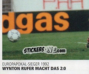 Figurina Wynton Rufer macht das 2:0 - SV Werder Bremen. Lebenslang Grün-Weiss - Juststickit