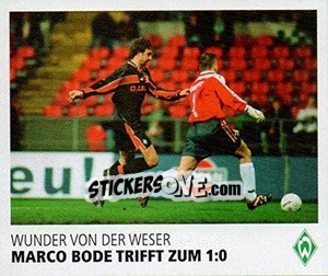 Figurina Marco Bode trifft zum 1:0 - SV Werder Bremen. Lebenslang Grün-Weiss - Juststickit