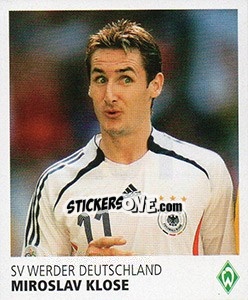 Sticker Miroslav Klose - SV Werder Bremen. Lebenslang Grün-Weiss n. 201 - Juststickit