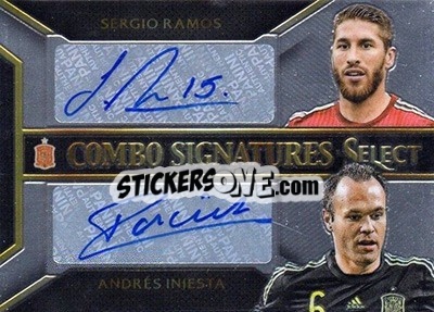 Figurina Andres Iniesta / Sergio Ramos - Select Soccer 2015 - Panini