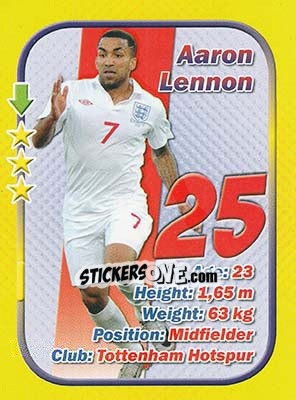 Sticker Aaron Lennon - Stars 3x1 (Big) n. 3 - Aquarius