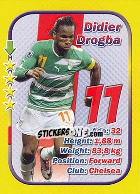 Sticker Didier Drogba - Stars 3x1 (Big) n. 5 - Aquarius