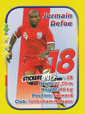 Sticker Jermain Defoe - Stars 3x1 (Big) n. 6 - Aquarius